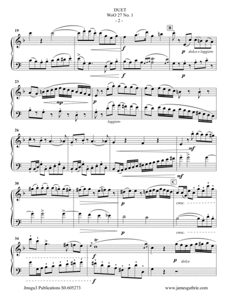 Beethoven: Three Duets WoO 27 for Alto Flute & Cello image number null