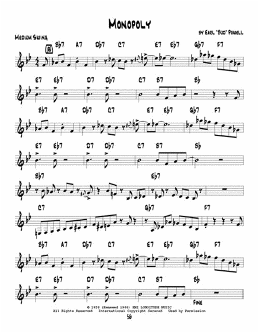 The Bud Powell Real Book Piano scores gallery preview page 5