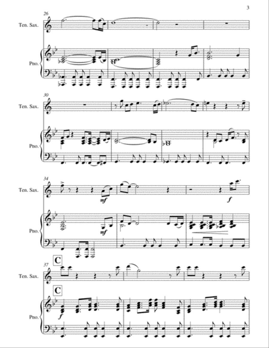 He Ain't Heavy, He's My Brother Tenor Saxophone scores gallery preview page 3