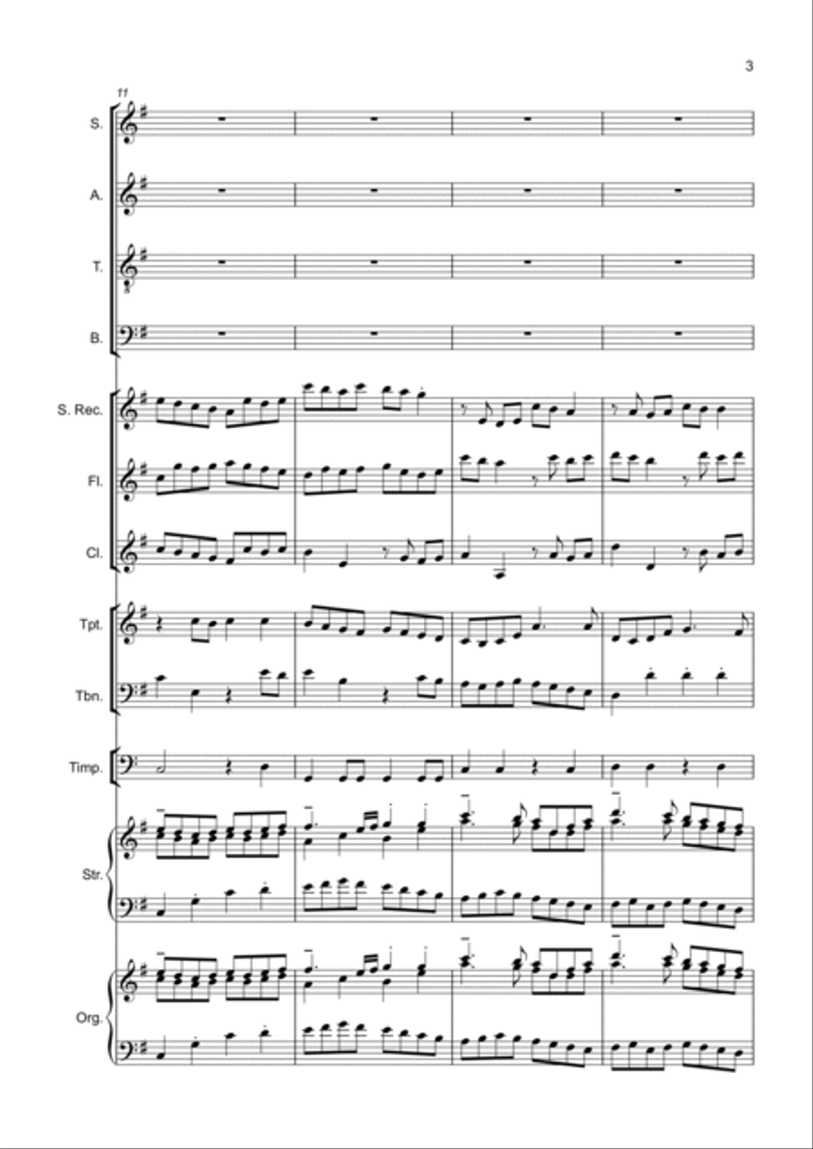 Cantata 2 mov IV Hossanna Choir scores gallery preview page 3