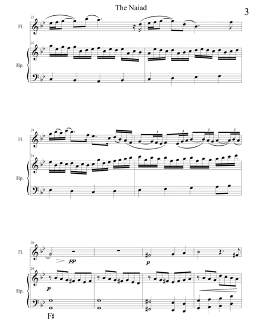 The Naiad for flute and harp Chamber Music scores gallery preview page 3