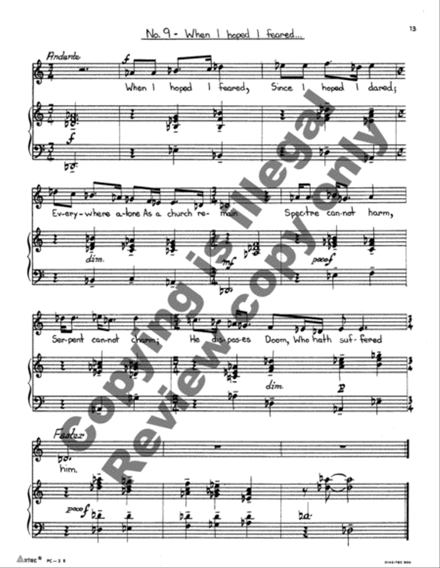 Nine Songs to Poems of Emily Dickinson High Voice scores gallery preview page 13
