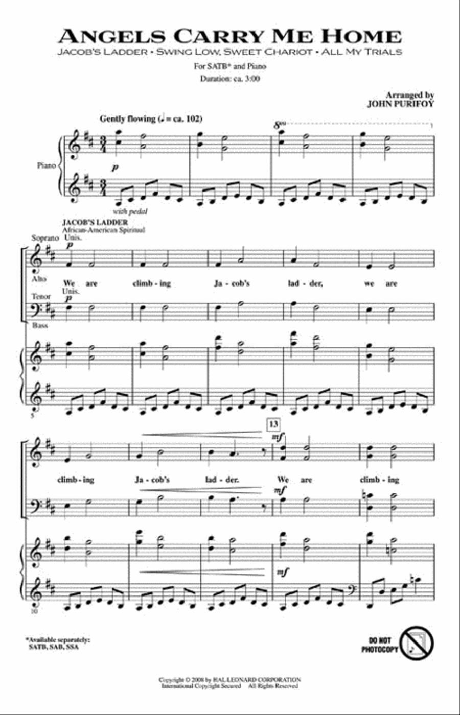 Angels Carry Me Home 4-Part scores gallery preview page 2