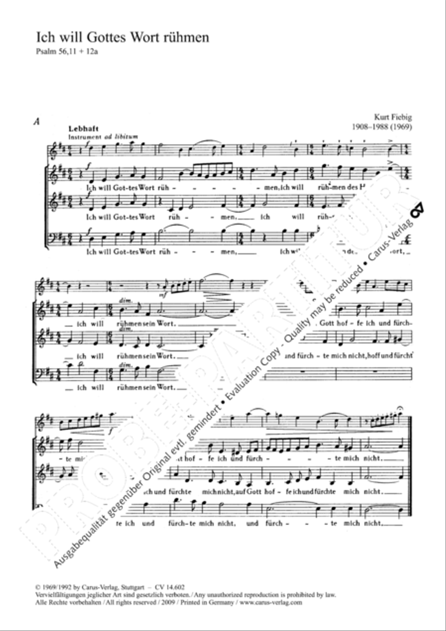 Fiebig: Ich will Gottes Wort; Christus spricht Score scores gallery preview page 2