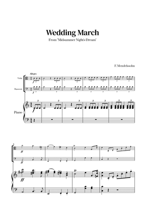 Book cover for Felix Mendelssohn - Wedding March From Midsummer Night's Dream for Viola, Bassoon and Piano
