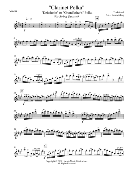 Clarinet Polka (for String Quartet) image number null