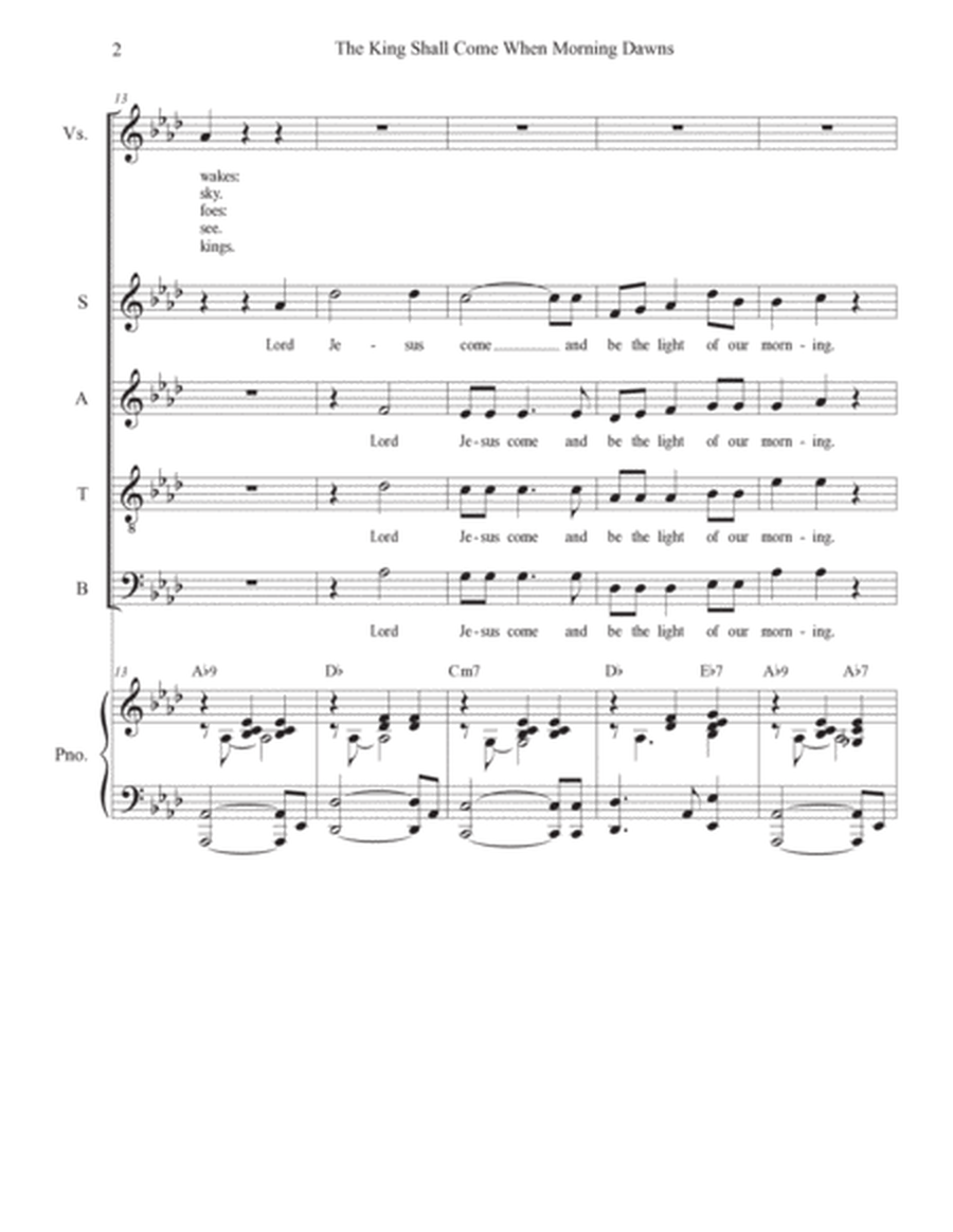 The King Shall Come When Morning Dawns (Vocal Quartet - (SATB) image number null