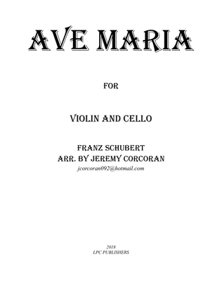 Book cover for Ave Maria for Violin and Cello