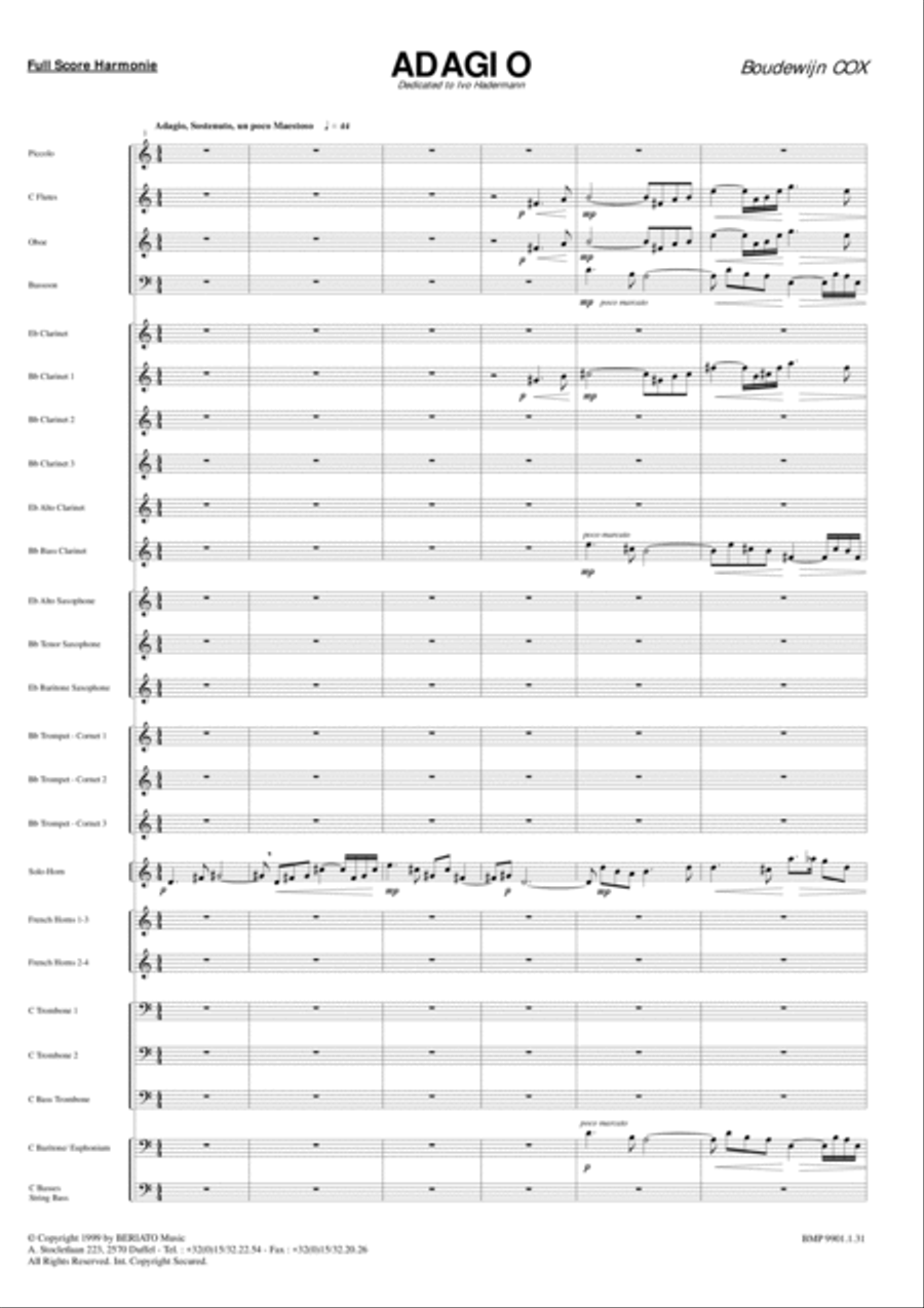 Adagio For Horn Concert Band scores gallery preview page 2