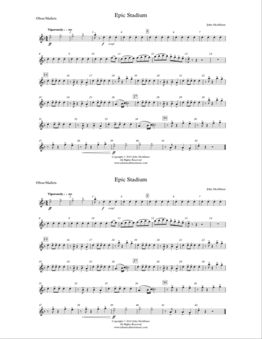 Epic Stadium - for Marching Band or Pep Band Concert Band scores gallery preview page 6