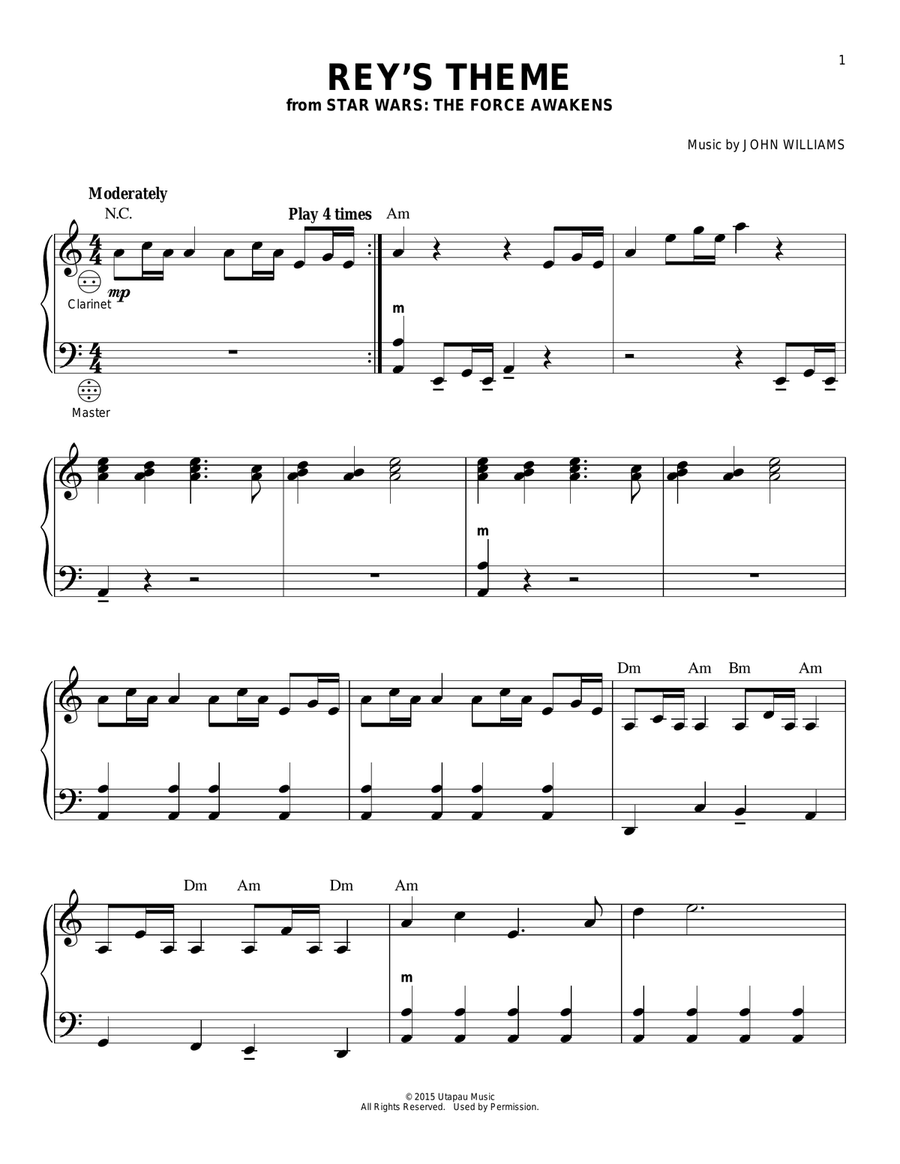 Rey's Theme Rey's Theme Piano scores gallery preview page 1