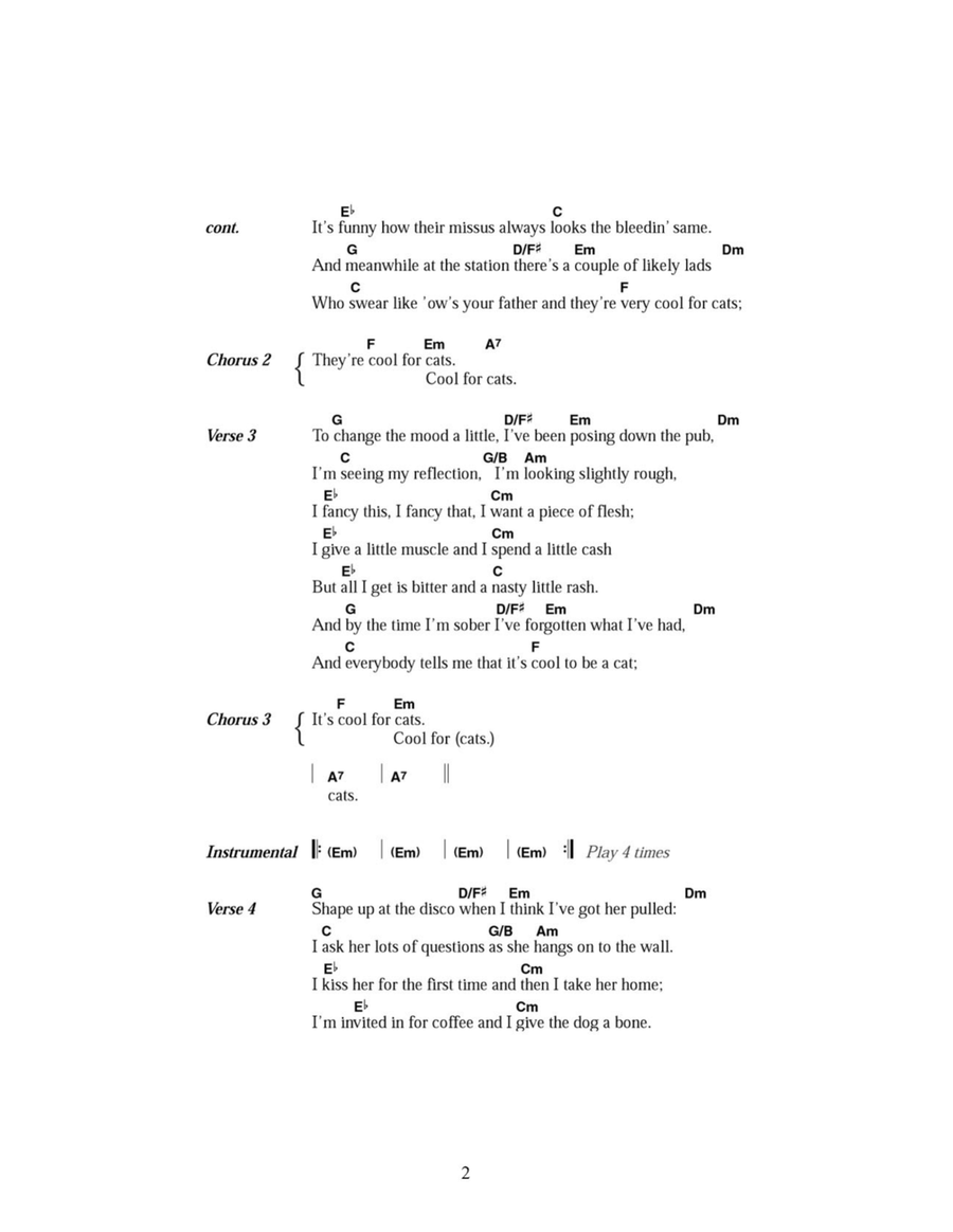 Cool For Cats Acoustic Guitar scores gallery preview page 2