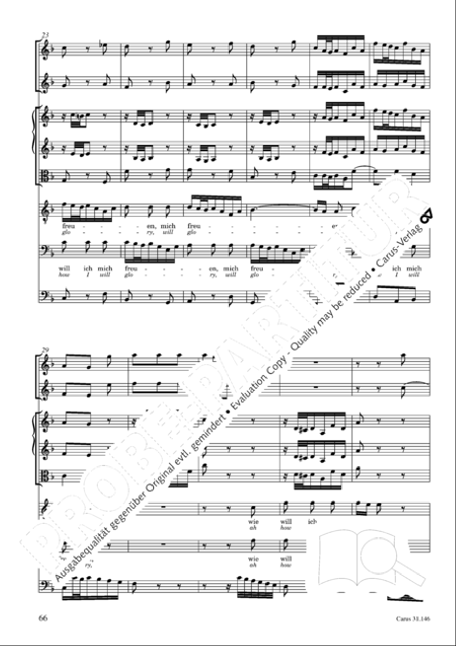 Through bitter tribulation we enter into God's kingdom (Wir mussen durch viel Trubsal in das Reich Gottes eingehen) 4-Part scores gallery preview page 67