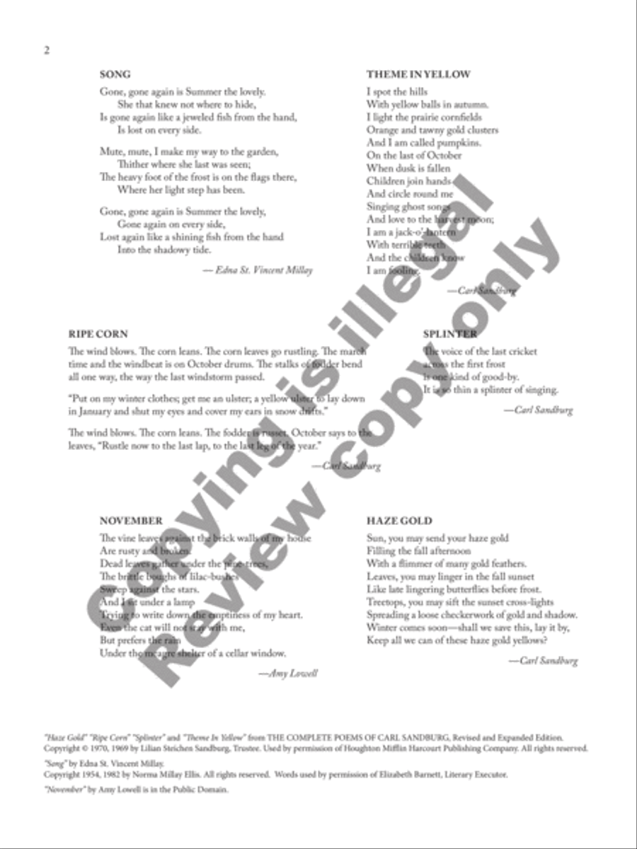 Theme in Yellow: 7 Songs for Mezzo-Soprano and Piano Mezzo-Soprano Voice scores gallery preview page 16