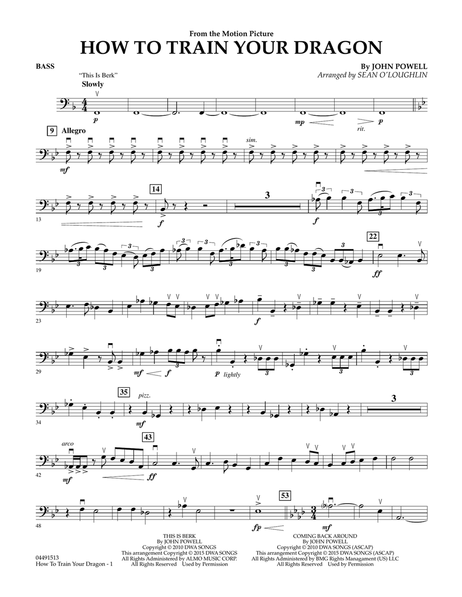 Book cover for How to Train Your Dragon - String Bass