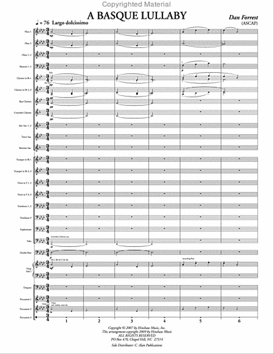 A Basque Lullaby Concert Band scores gallery preview page 2
