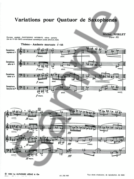 Variations Op.32 (saxophones 4)