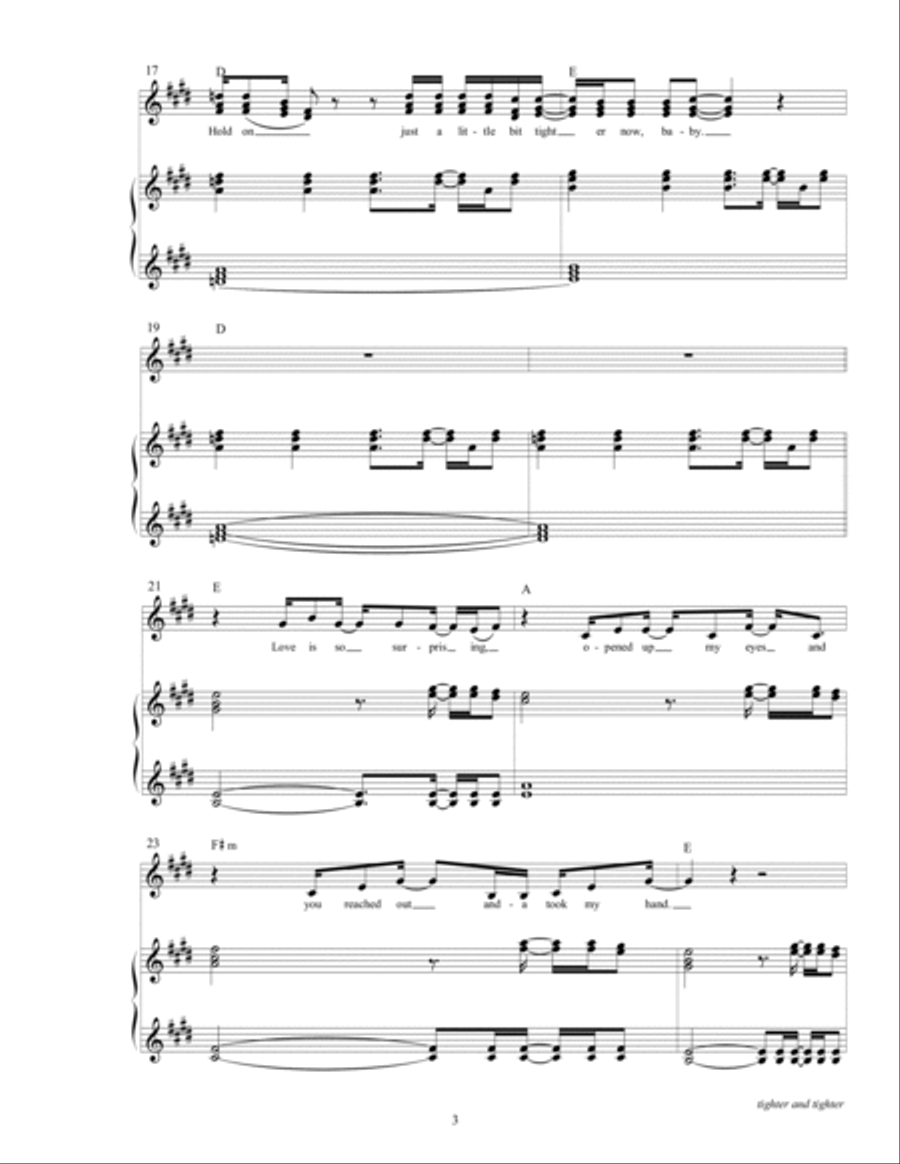 Tighter And Tighter Piano, Vocal, Guitar scores gallery preview page 5