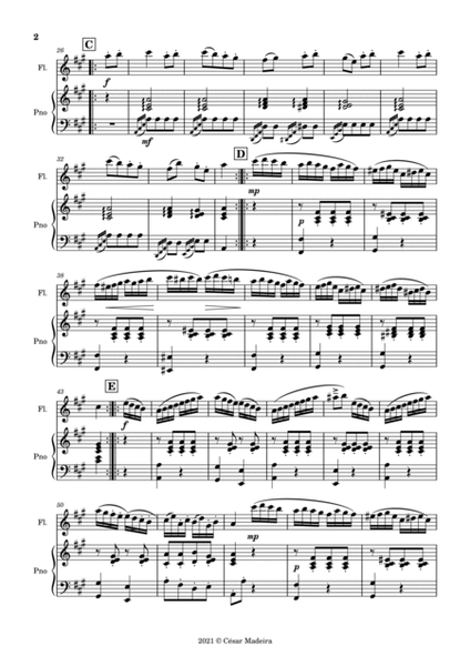 Turkish March by Mozart - Flute and Piano (Full Score) image number null