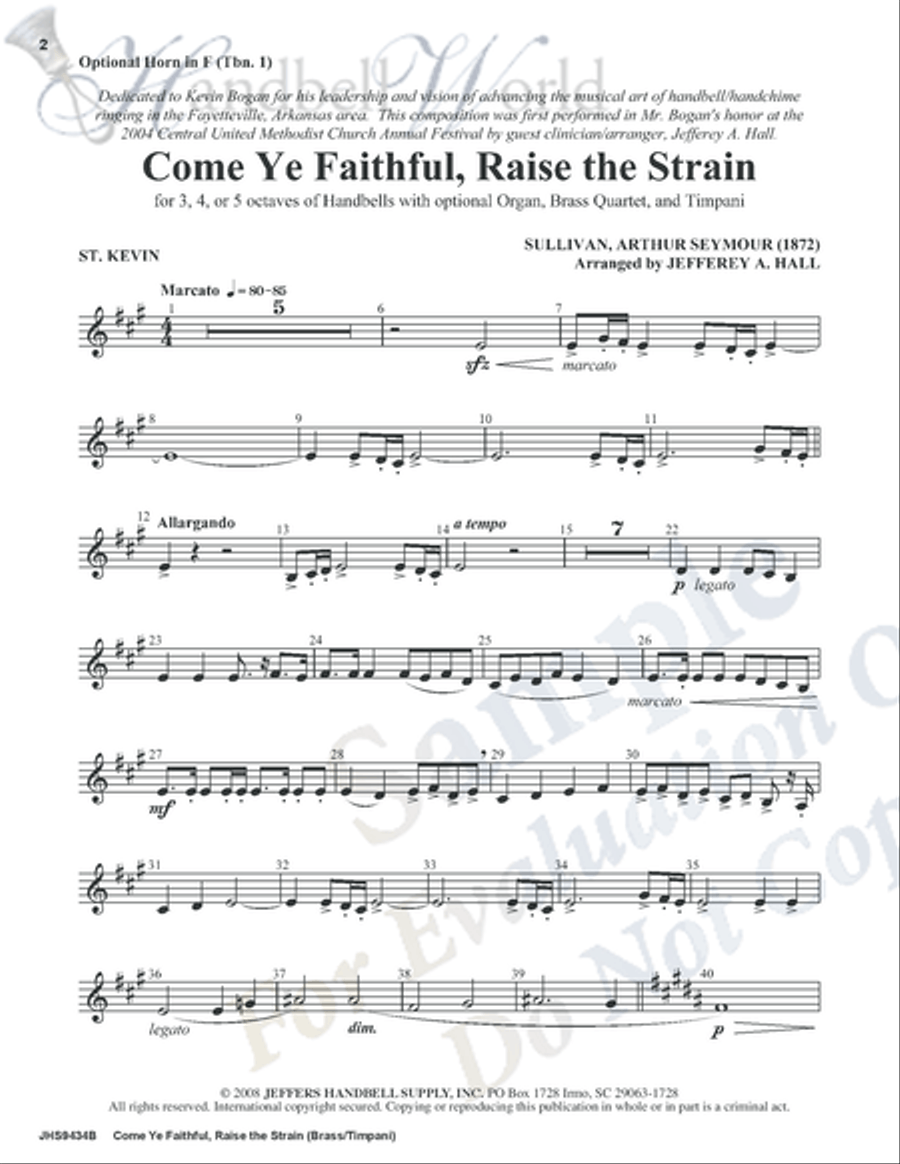 Come Ye Faithful Raise the Strain 5-Octaves scores gallery preview page 2