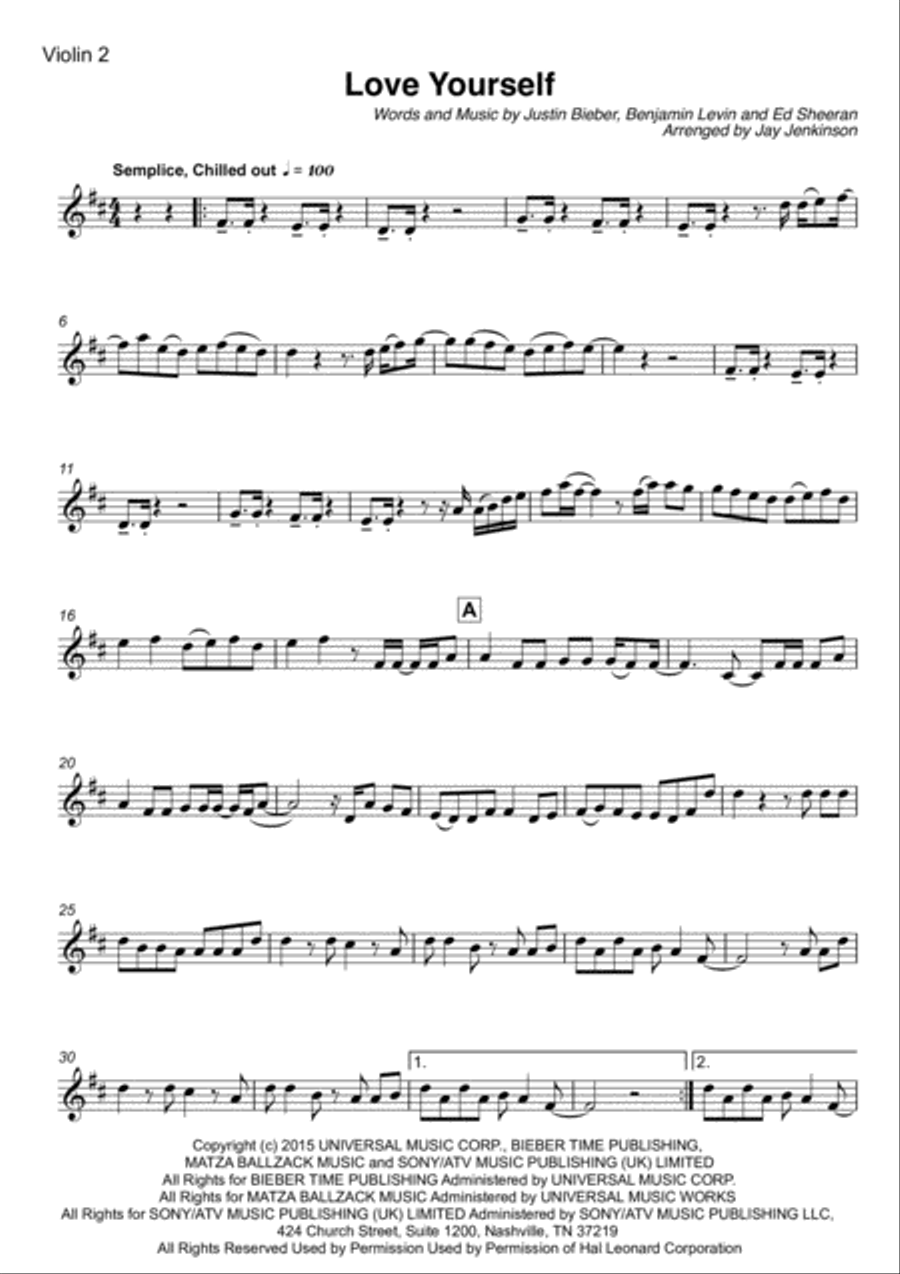 Love Yourself String Quartet scores gallery preview page 4