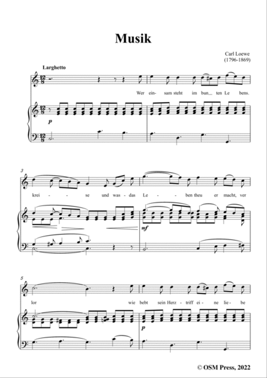 Loewe-Musik,in C Major,for Voice and Piano Voice Solo scores gallery preview page 3