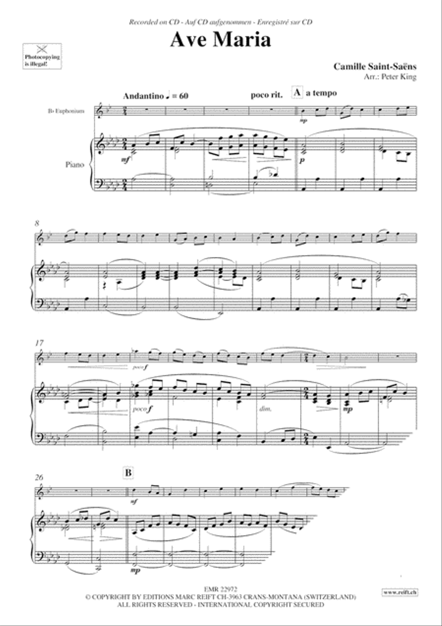Ave Maria Euphonium scores gallery preview page 4