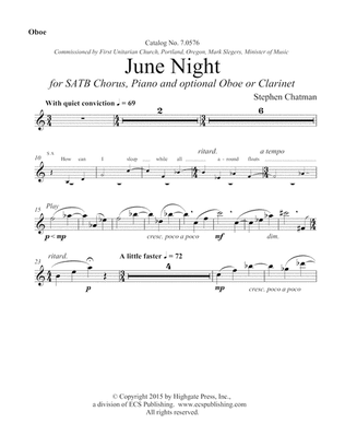 June Night (Downloadable Oboe/Clarinet Part)