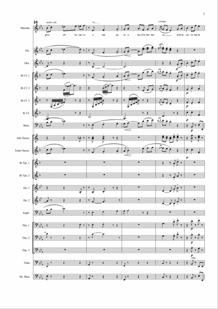 Quando me'n vo from La Boheme (Musetta's Waltz Song) for soprano and concert band Concert Band scores gallery preview page 5