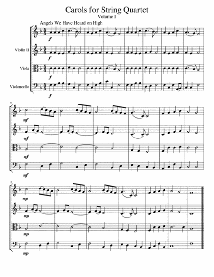 Carols for String Quartet, Volume I String Quartet scores gallery preview page 2