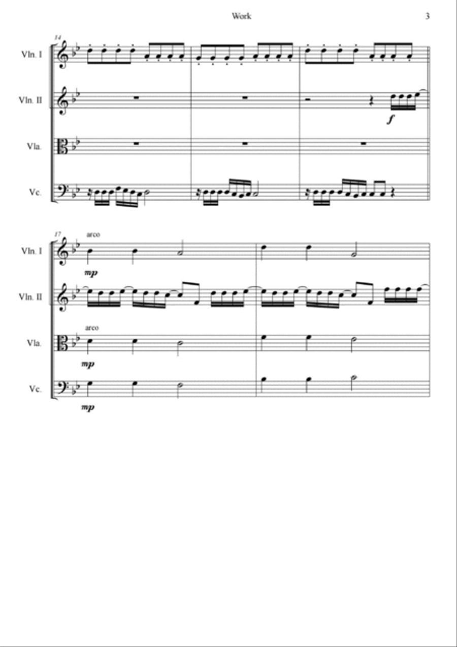 Work String Quartet scores gallery preview page 3