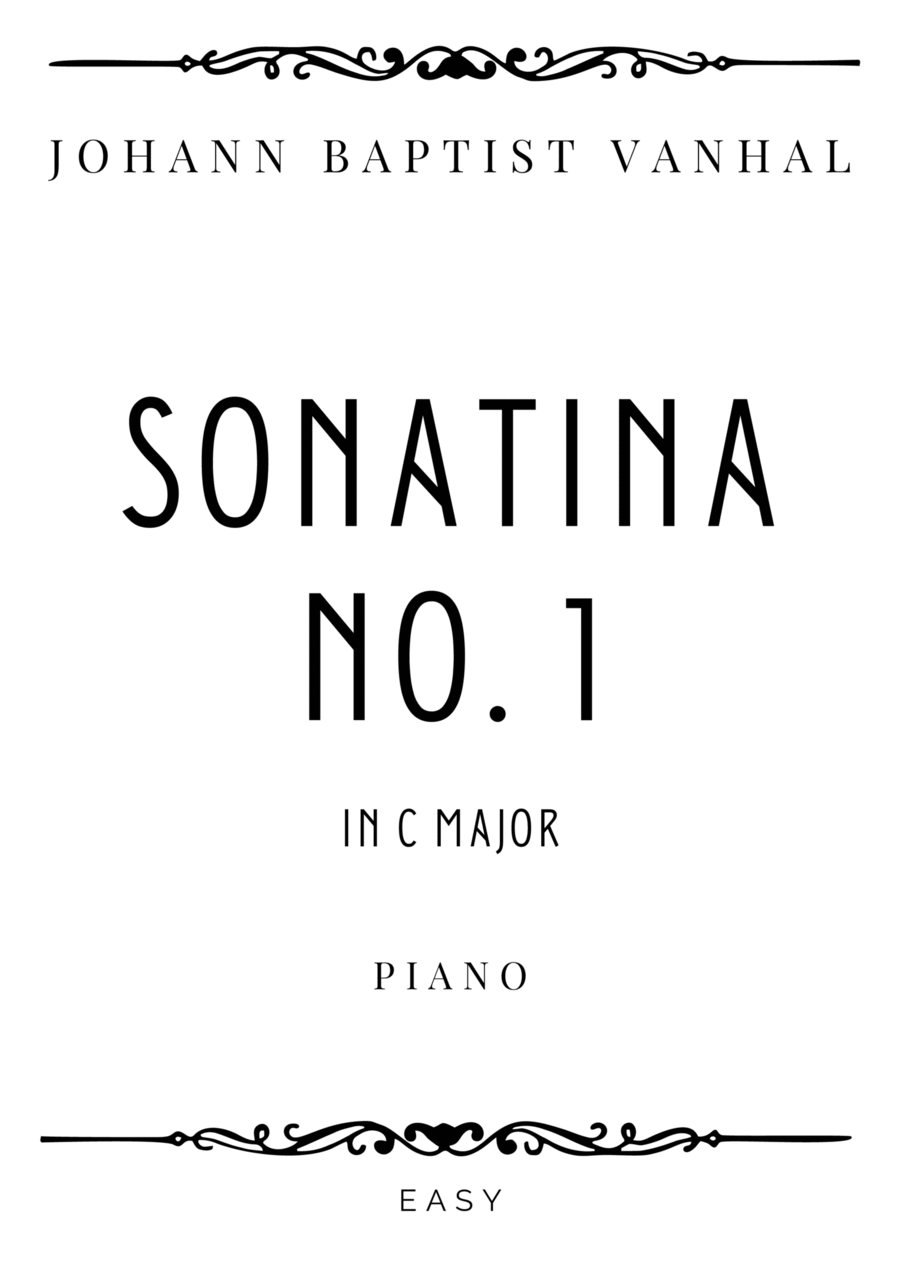 Vanhal - Sonatina No 1 in C Major - Easy Piano Method scores gallery preview page 1