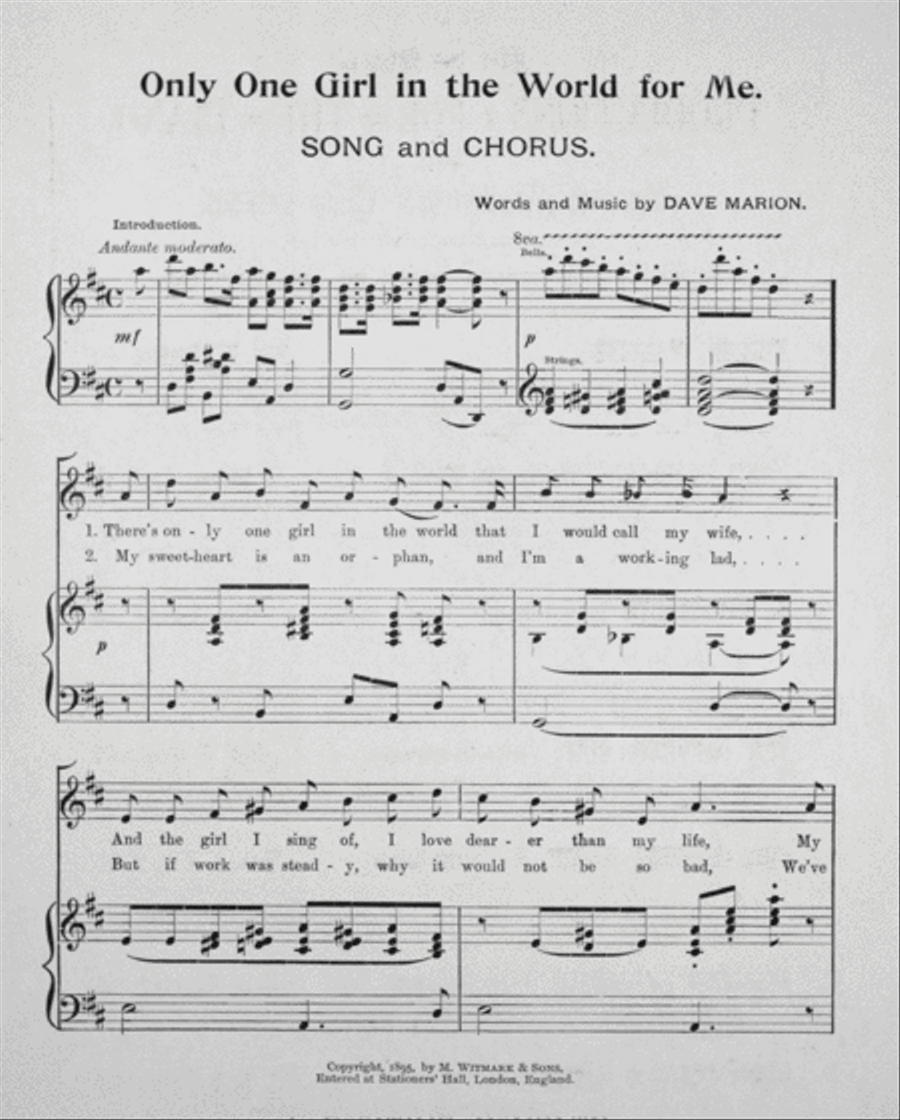 Only One Girl in the World For Me. Song and Chorus Choir scores gallery preview page 2