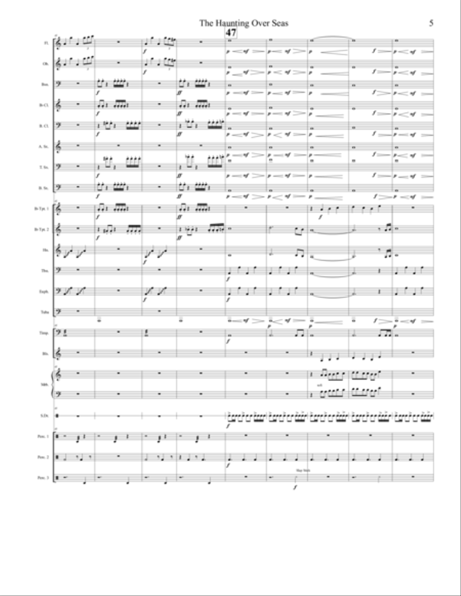 The Haunting Over Seas - Score Only Concert Band scores gallery preview page 5