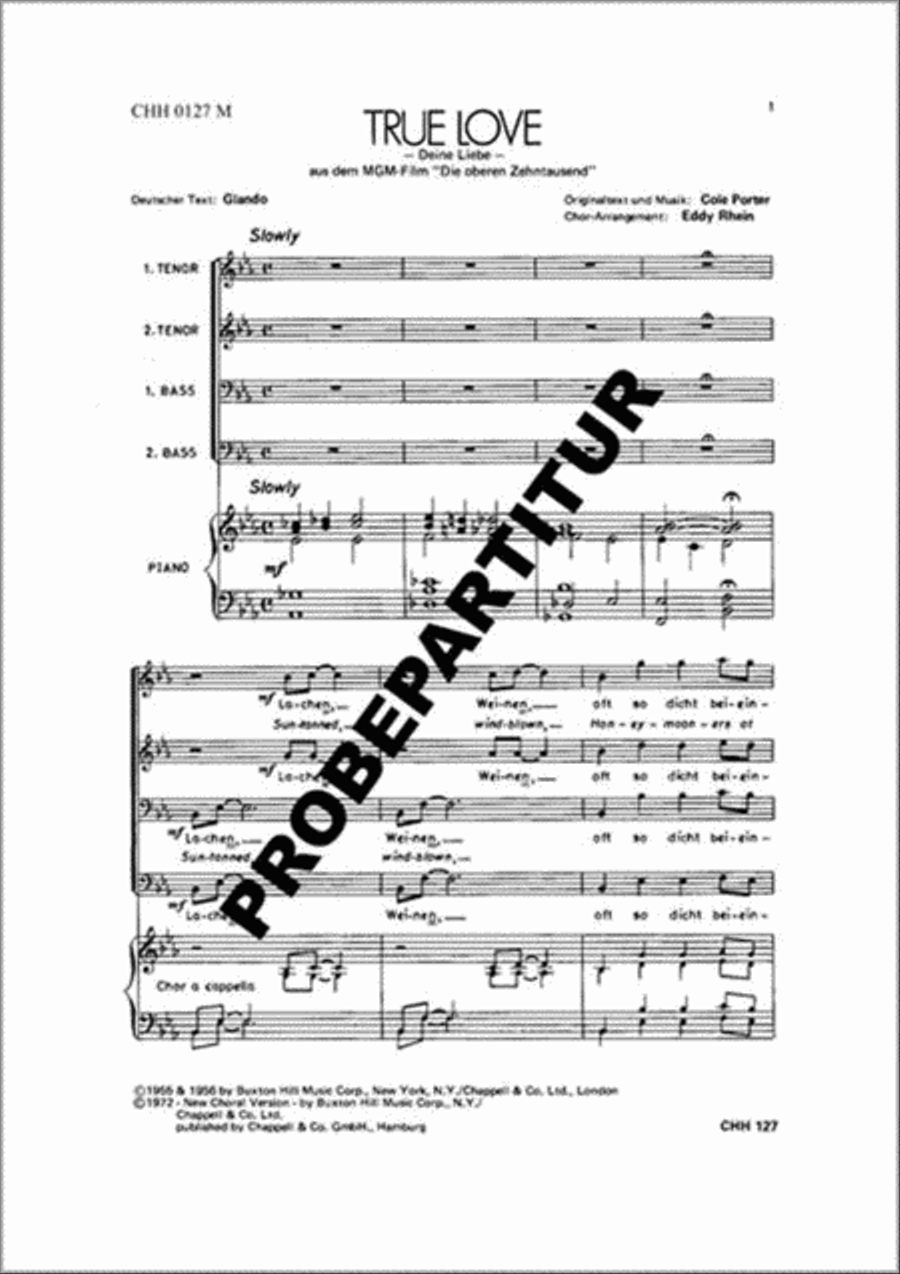 True Love True Love Men's Choir scores gallery preview page 1