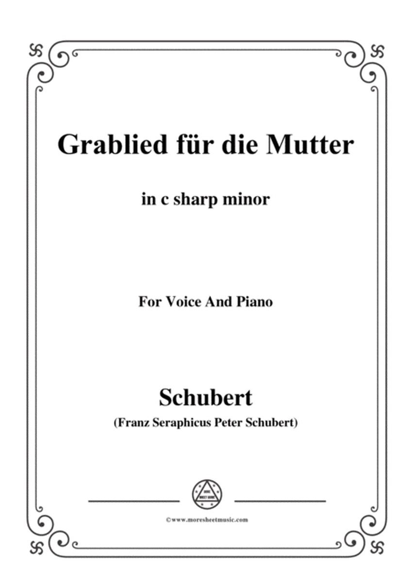Schubert-Grablied für die Mutter(A Mother's Funeral Song),D.616,in c sharp minor,for Voice&Piano image number null