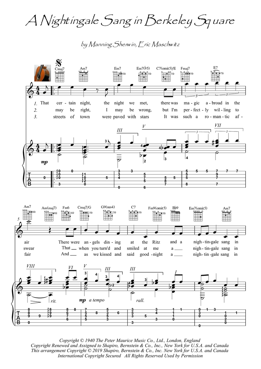 A Nightingale Sang In Berkeley Square Electric Guitar scores gallery preview page 1
