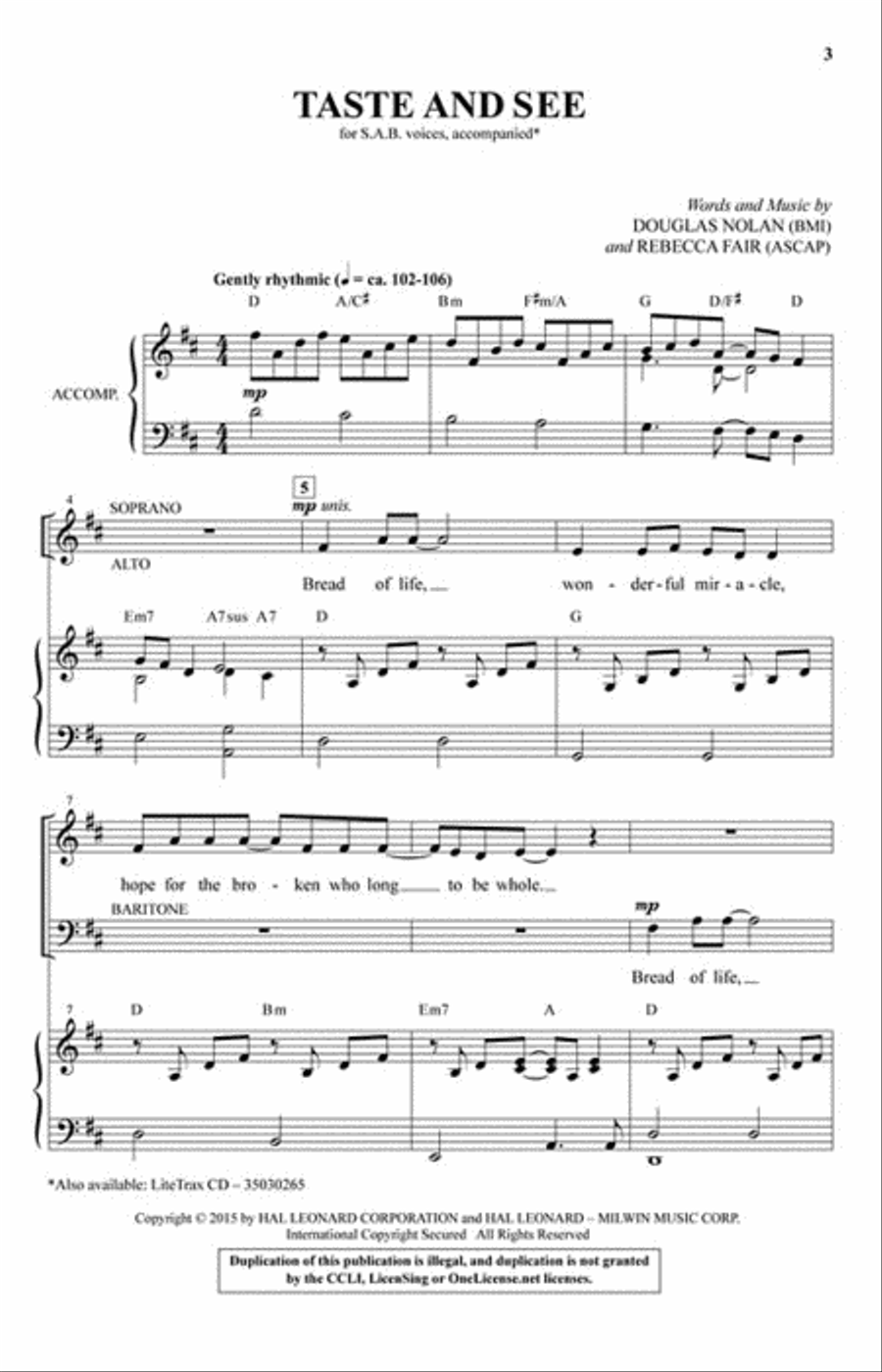 Taste and See Taste and See 3-Part scores gallery preview page 2