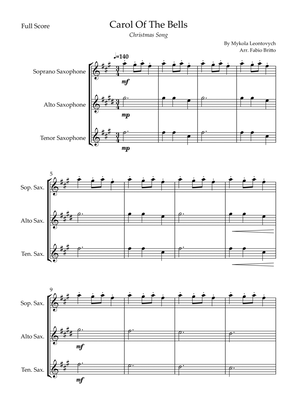 Carol Of The Bells (Christmas Song) for Saxophone Trio