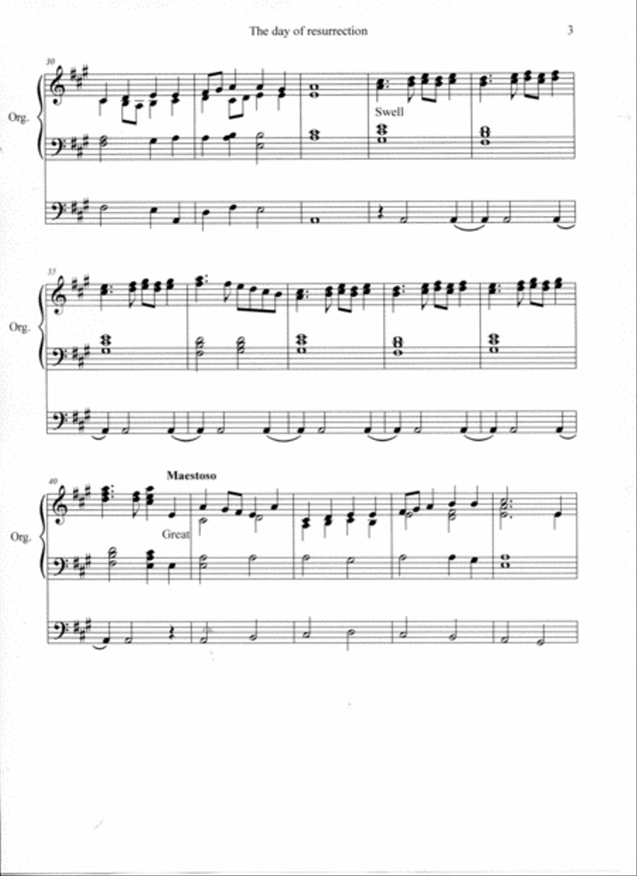 The day of resurrection - Hymn Prelude based on the hymn tune Ellacombe Organ Solo scores gallery preview page 4