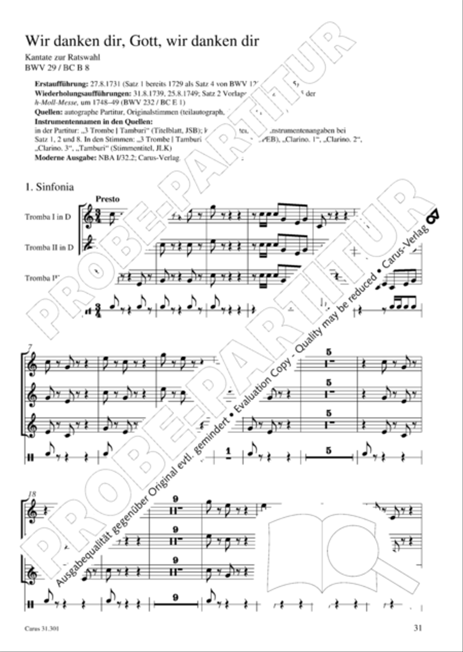 Bach for Brass 1: Cantatas I Voice scores gallery preview page 40