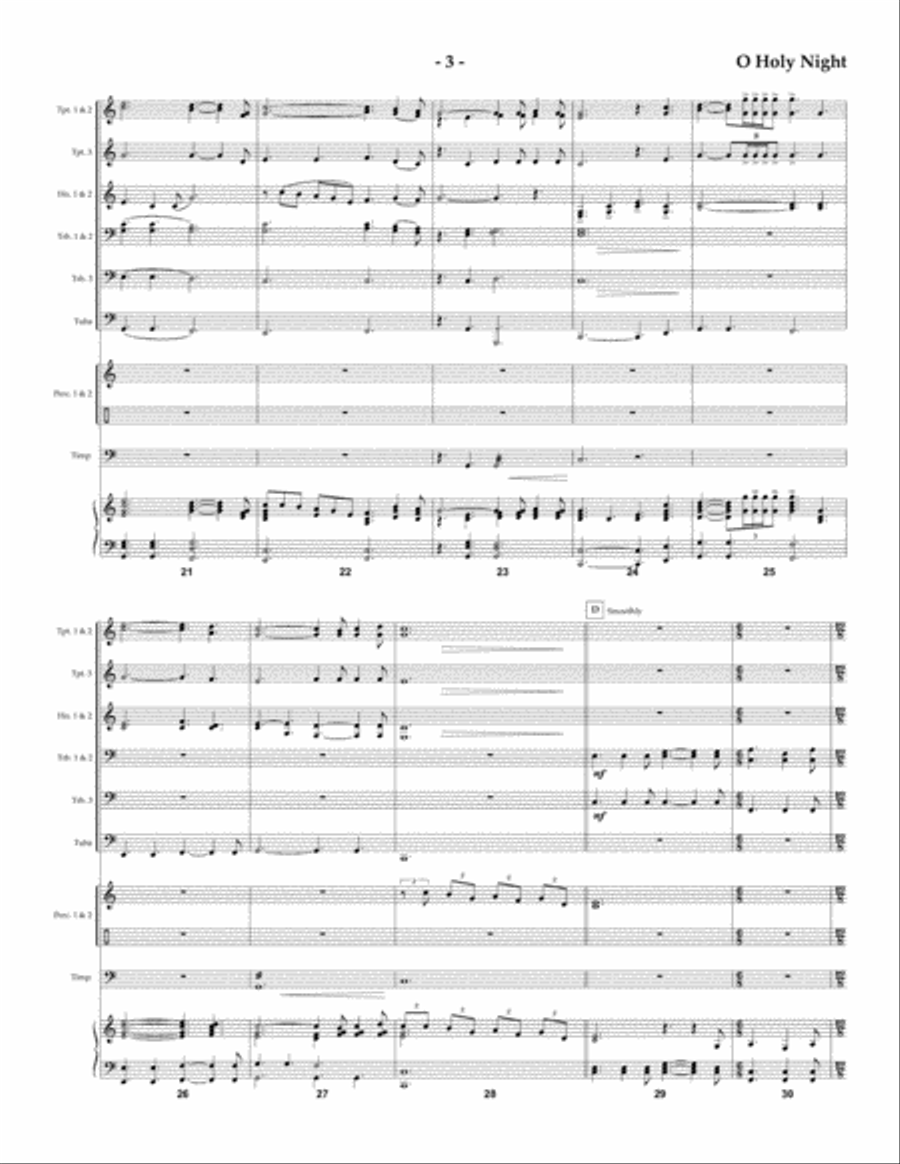 O Holy Night for Brass Choir/Ensemble Brass Ensemble scores gallery preview page 3
