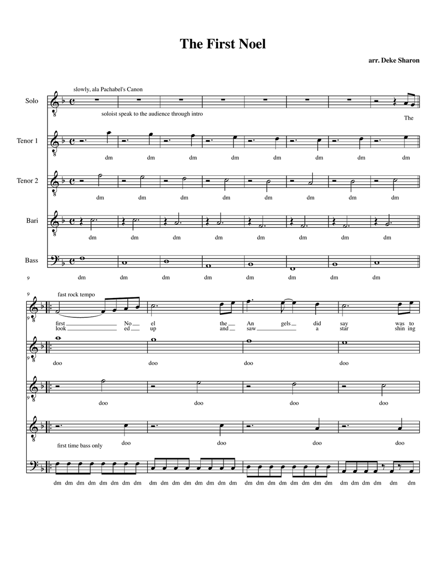 The First Noel TTBB scores gallery preview page 1