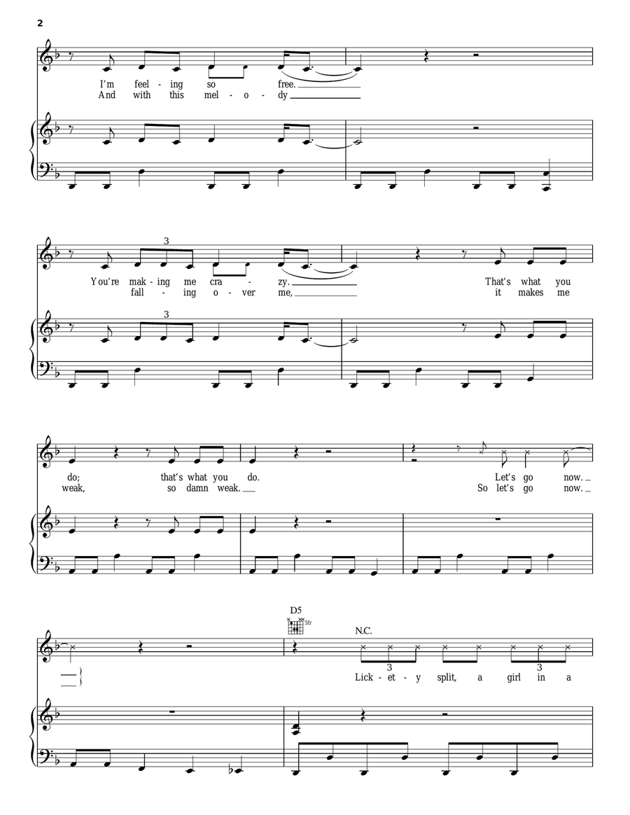 Whiplash Piano, Vocal, Guitar scores gallery preview page 2