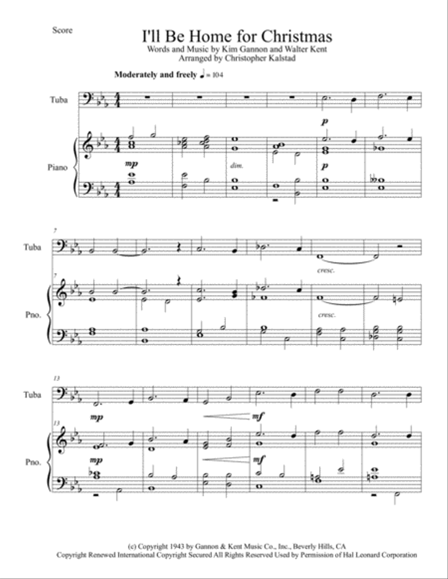 I'll Be Home For Christmas Piano scores gallery preview page 2