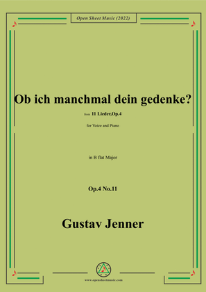 Jenner-Ob ich manchmal dein gedenke?,in B flat Major,Op.4 No.11