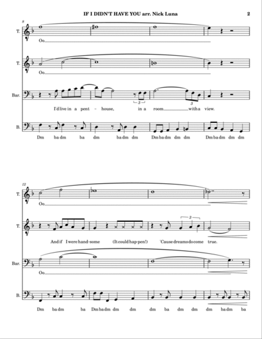 If I Didn't Have You TTBB scores gallery preview page 2