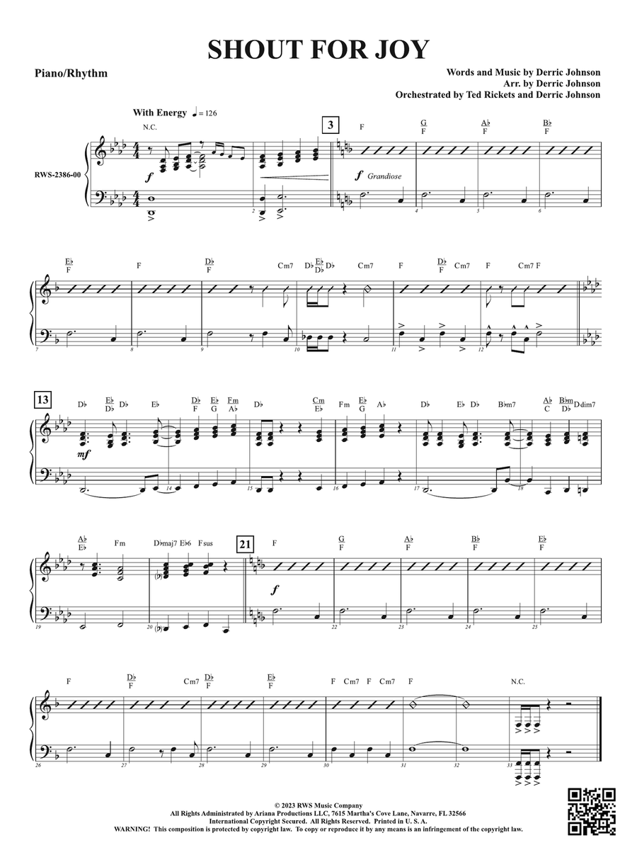 Shout for Joy: Piano/Rhythm