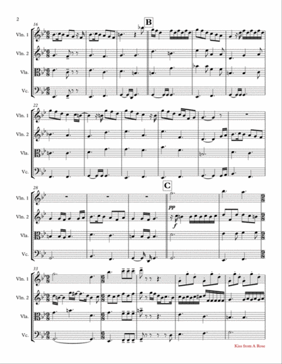 Kiss From A Rose Kiss From A Rose Small Ensemble scores gallery preview page 2