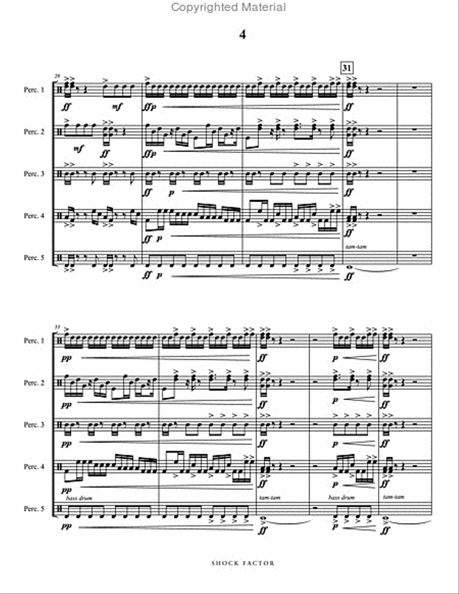 Shock Factor Percussion Ensemble scores gallery preview page 5